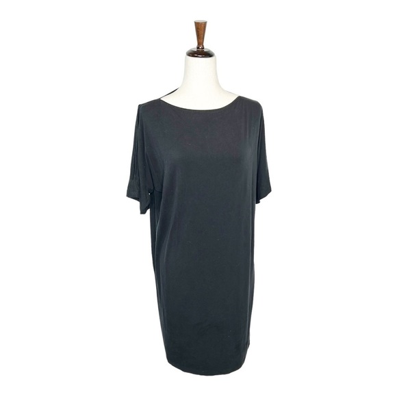 Eileen Fisher Split Sleeve Black Dress Size Small‎ Lyocell Blend - Picture 1 of 6